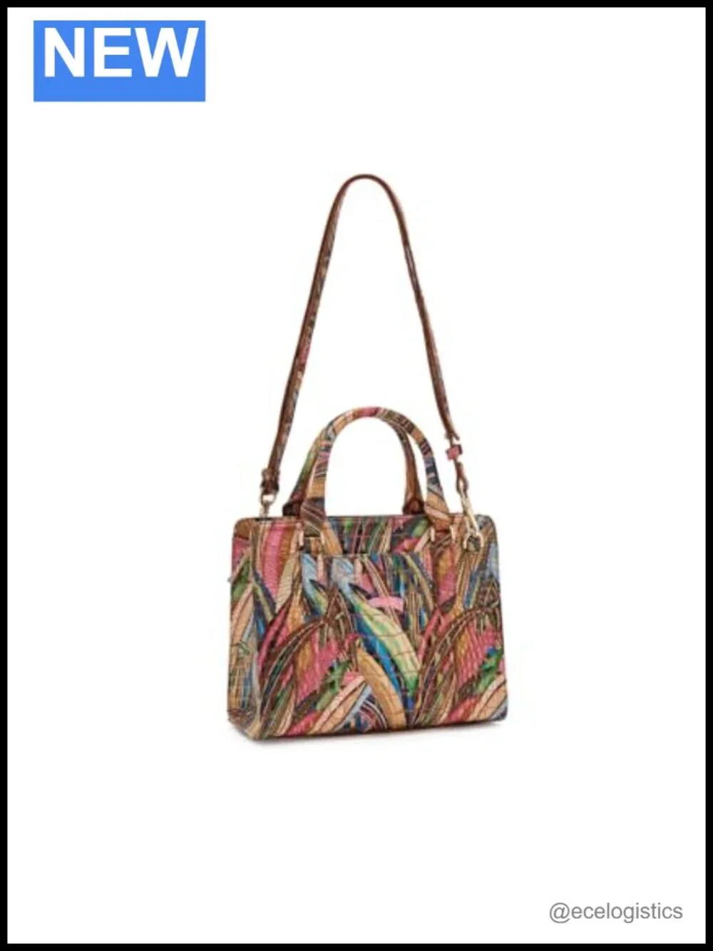 BRAHMIN Leather Small Satchel Crossbody Bag Adjustable Strap